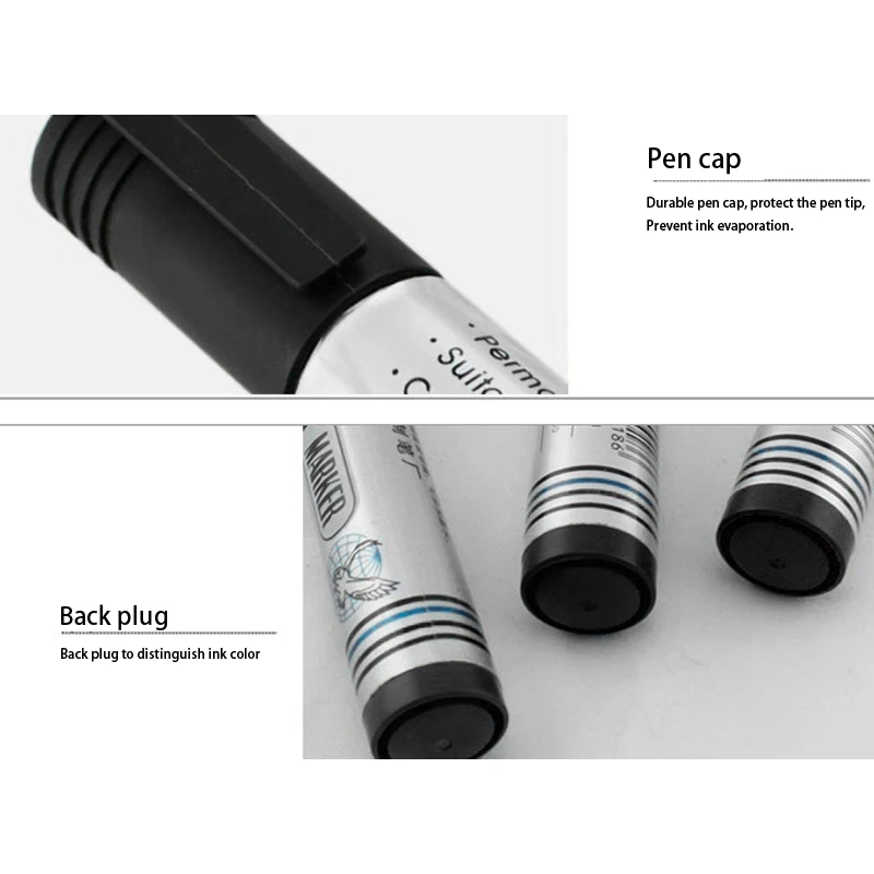 

HJ MK818 Large-Capacity Oily Thick Head Large Non-Fading Boxed Marker-Black