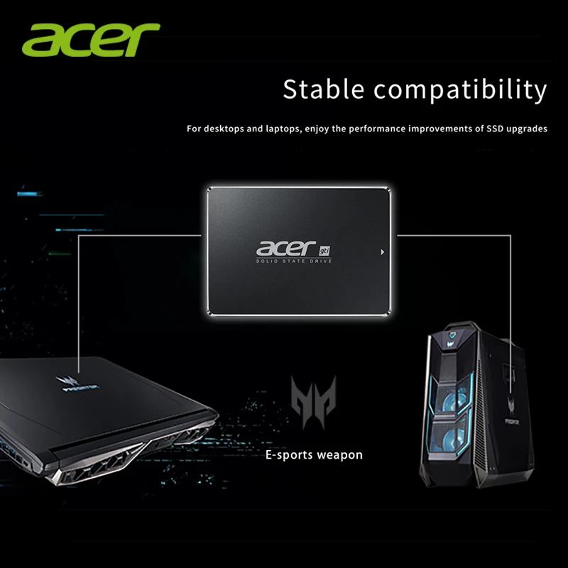 Acer gti ASN9A0/9B0/9C0 Внутренний твердотельный диск 1 ТБ/500 Гб/250 ГБ SSD SATA3 2,5 дюймов для рабочего стола/Тетрадь/Интегрированная машина