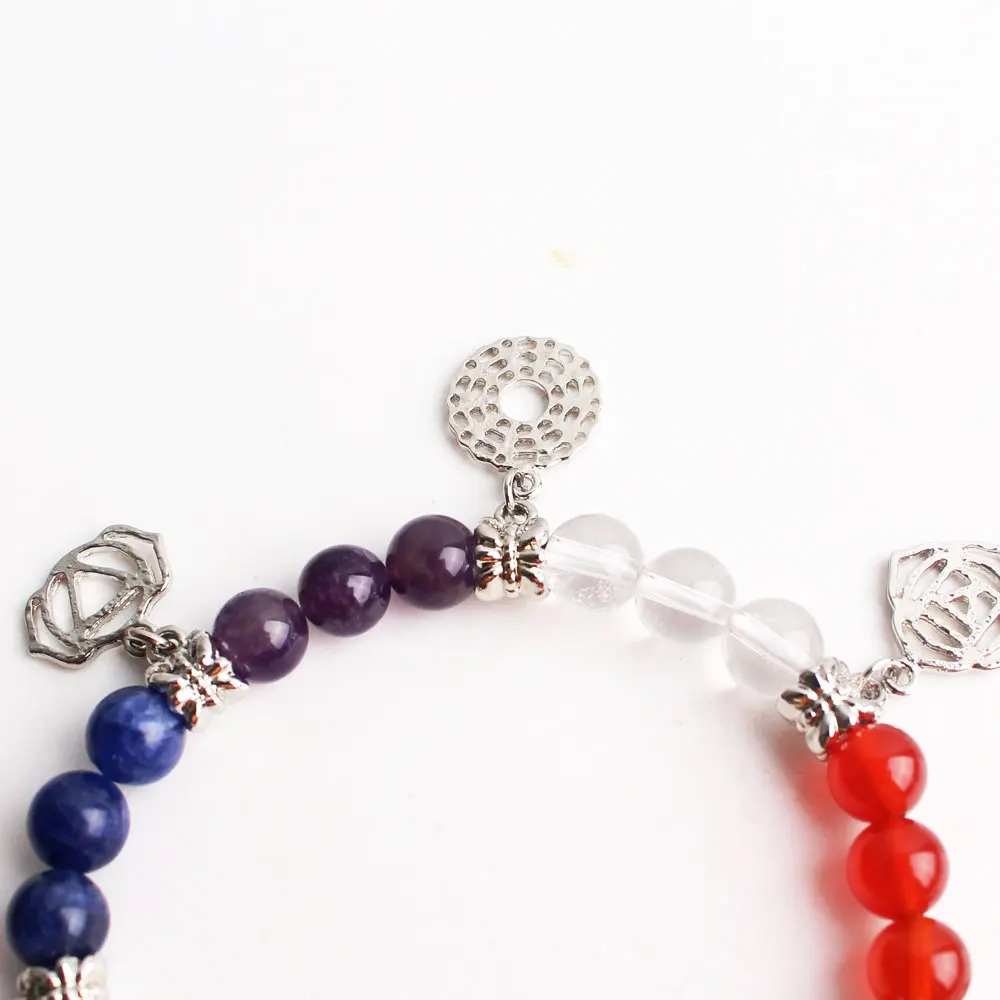 7 Чакр браслет рейки Будда молитва камень Йога чакра Прямая поставка исцеляющий