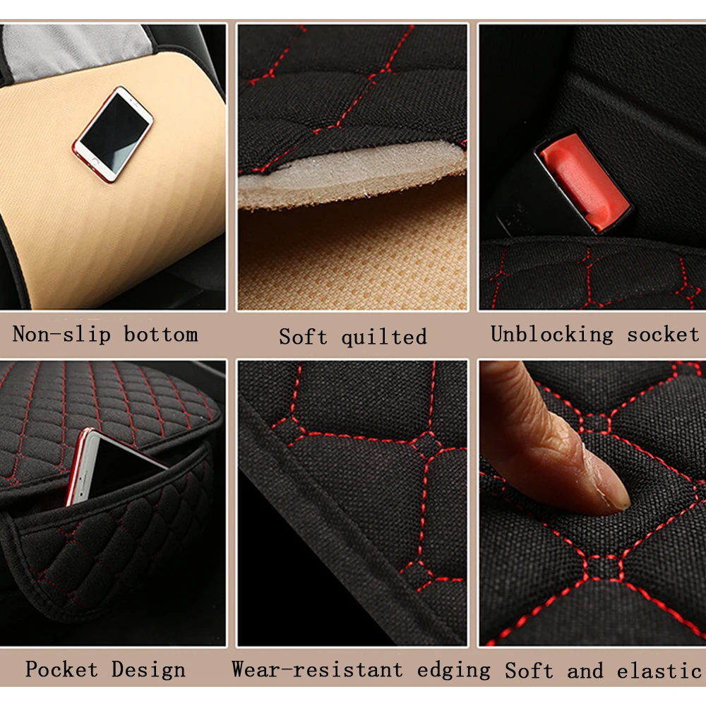 

Universal Flax Car Front Seat Cover Car Seat Pads Linen Car Seat Cover Protector Four Season Seat Cover Car Styling