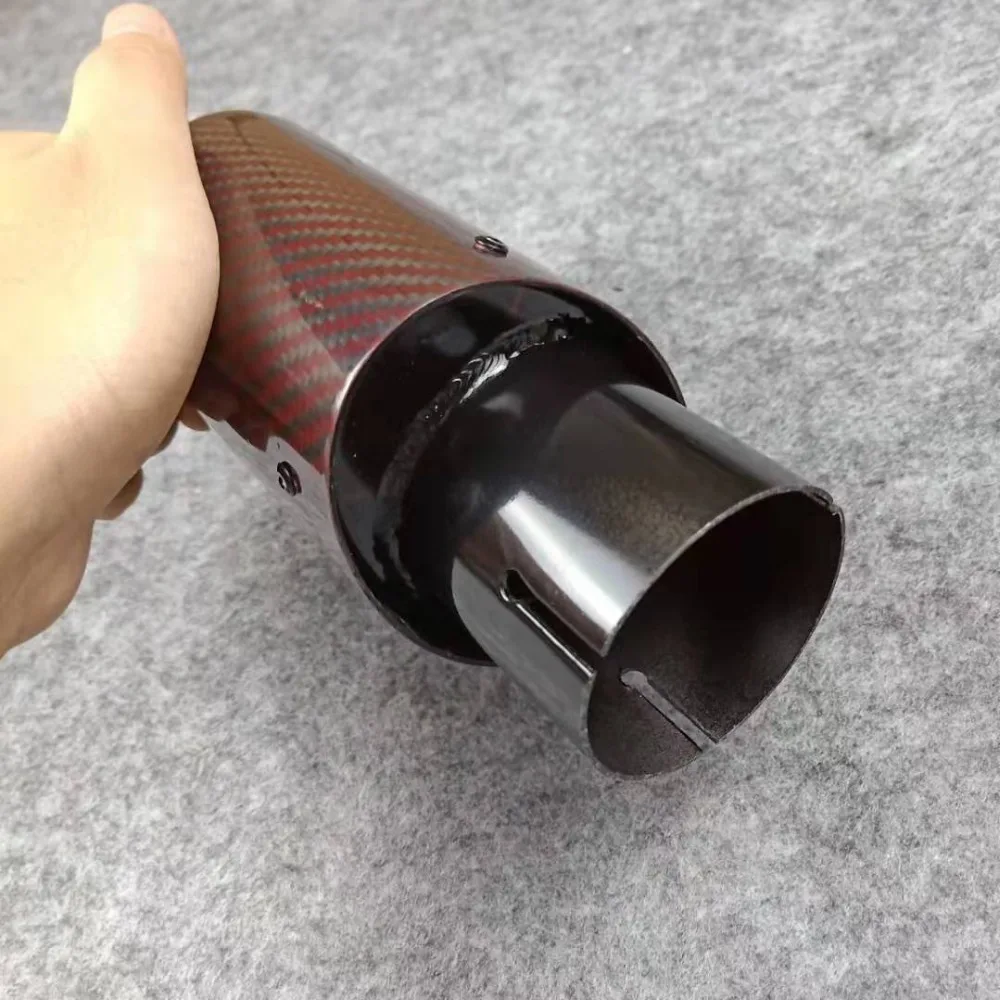 1 шт. Овальный Стиль Akrapovic Черный Нержавеющая сталь выхлопные наконечники для Универсальный красный карбоновый глушитель сопла трубы