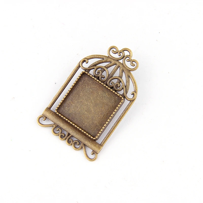 30*30 мм 2 шт внутренний размер яркая Античная бронзовая клетка для птиц из сплава