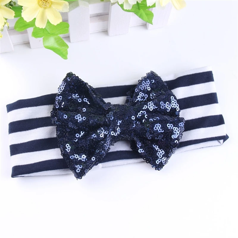 

Sequins Bows Striped Headband Halloween Festival Elastic Girl Handmade Diy Hair Accessories Headwear Boutique