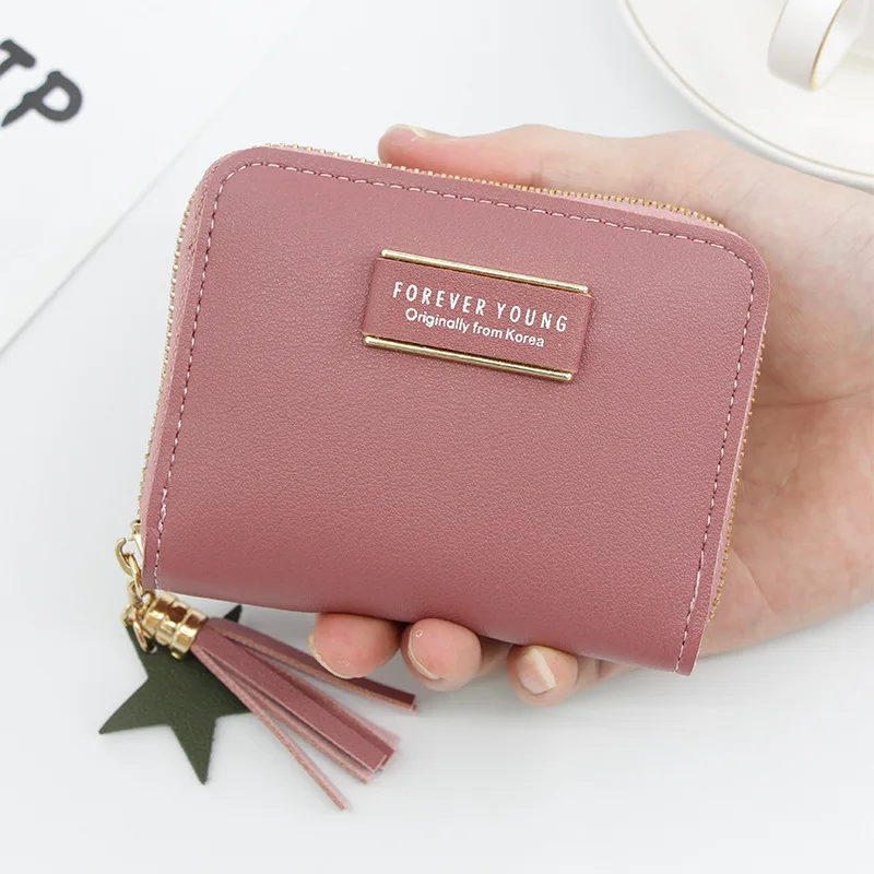 Женские кошельки из искусственной кожи с надписью и кисточками маленькие