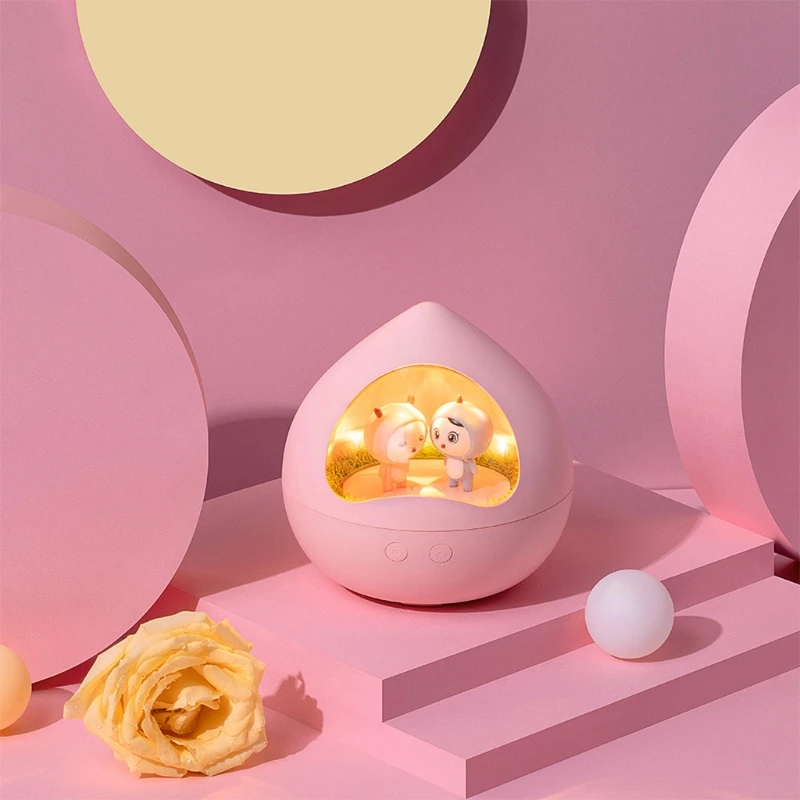 

Romantic Rotating Music Box Light USB Charging Color Lamp Valentine's Day Gifts QX2E