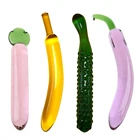 Стеклянный фаллоимитатор Pyrex для Для женщин секс-игрушка для мастурбации для фруктов и овощей, искусственный пенис анальные секс-игрушкапробка Мелодия Гей Секс продукт
