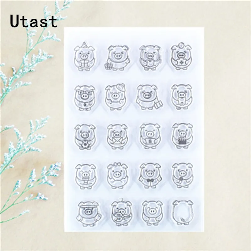 Мини платье с изображением мультипликационной свинки прозрачный силиконовый