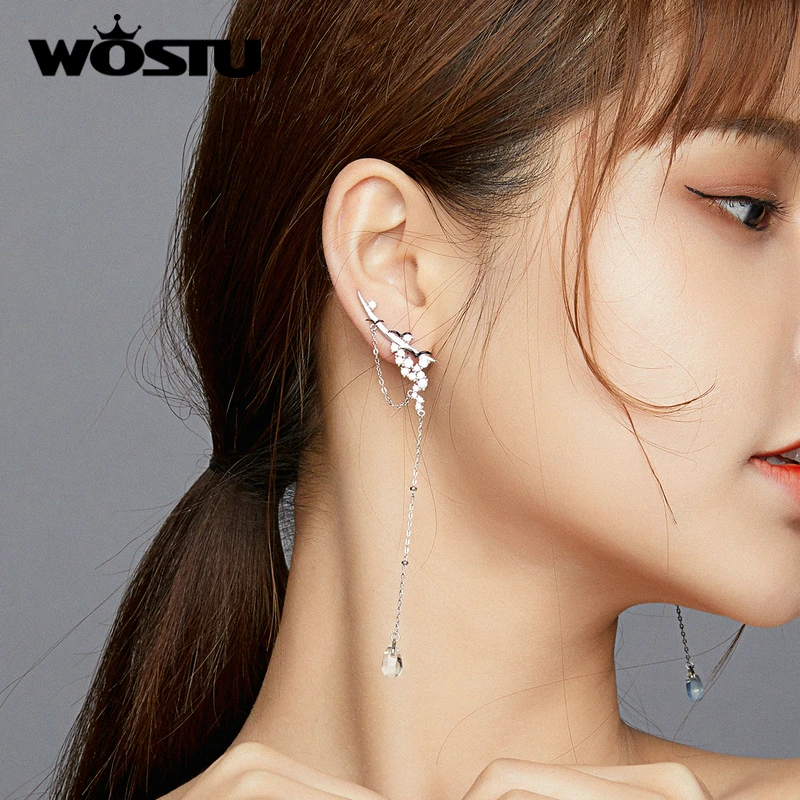 Серьги-подвески в виде классического ландшафта из серебра 925 пробы | Украшения и