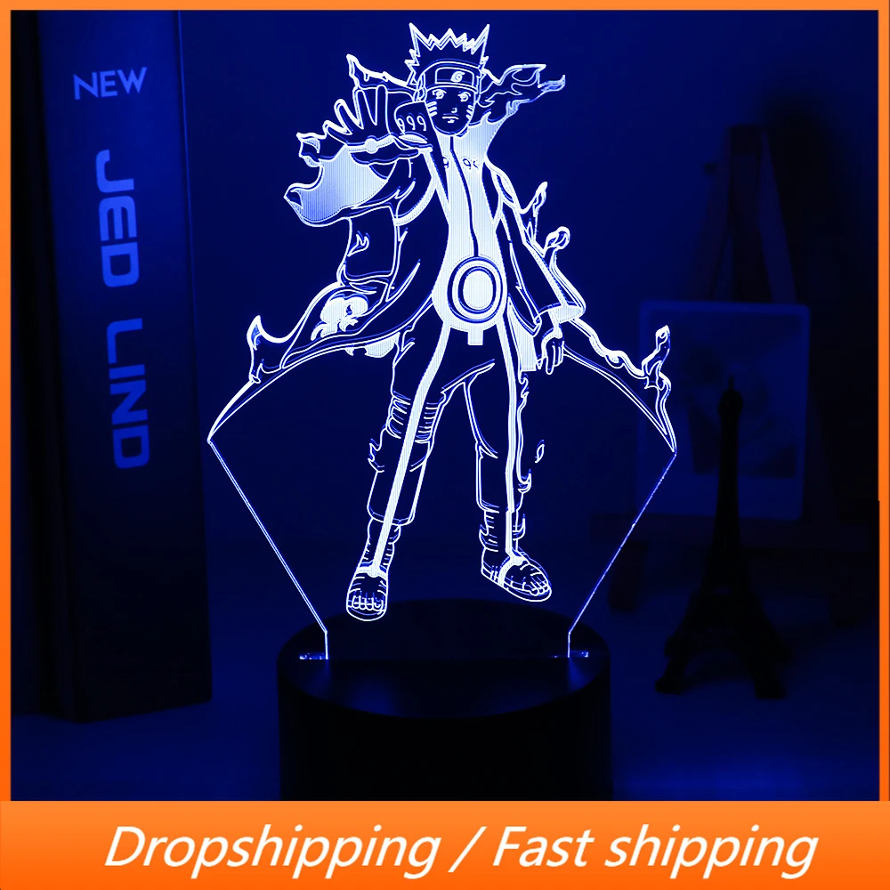 3d лампа в японском стиле аниме Наруто Курама ночное освещение подарок для детей