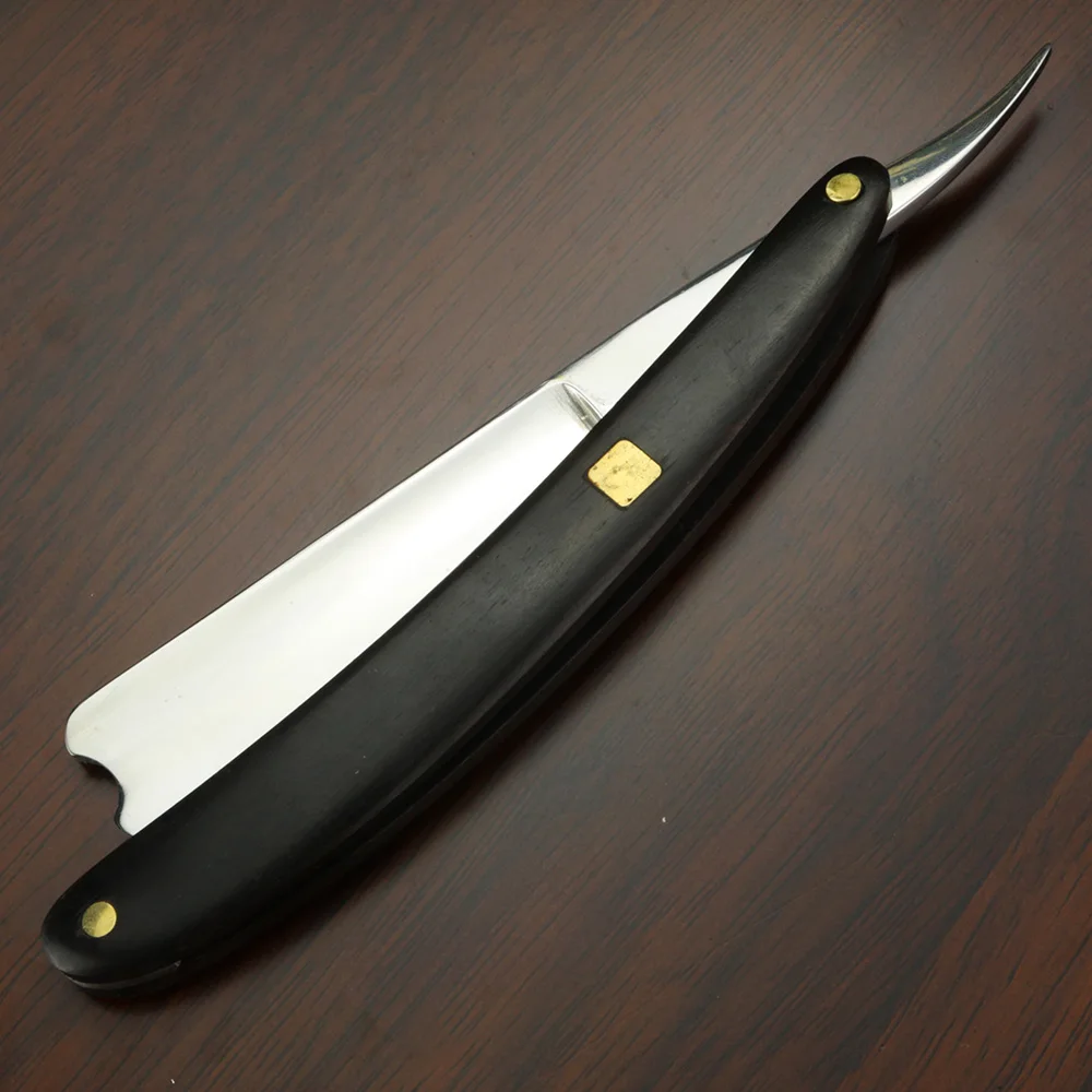 JP 440 стальная Парикмахерская прямая бритва черная ручка с качественным чехлом из