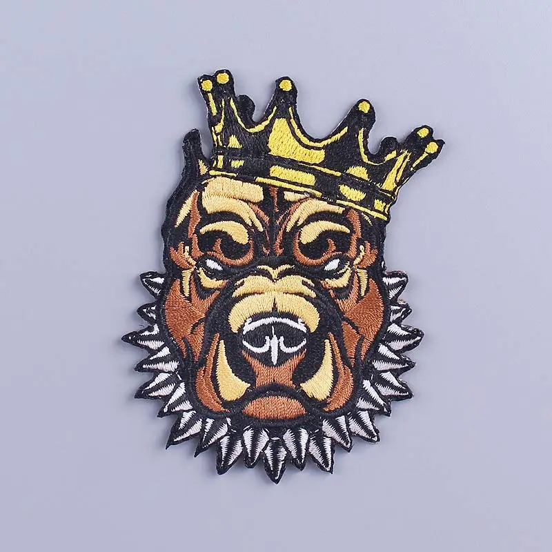 

Orangutan Punk Patch King/Skull Skeleton Iron On Patches On Clothes Sewing Stripe Patch Embroidered Patches For Clothing Sticker