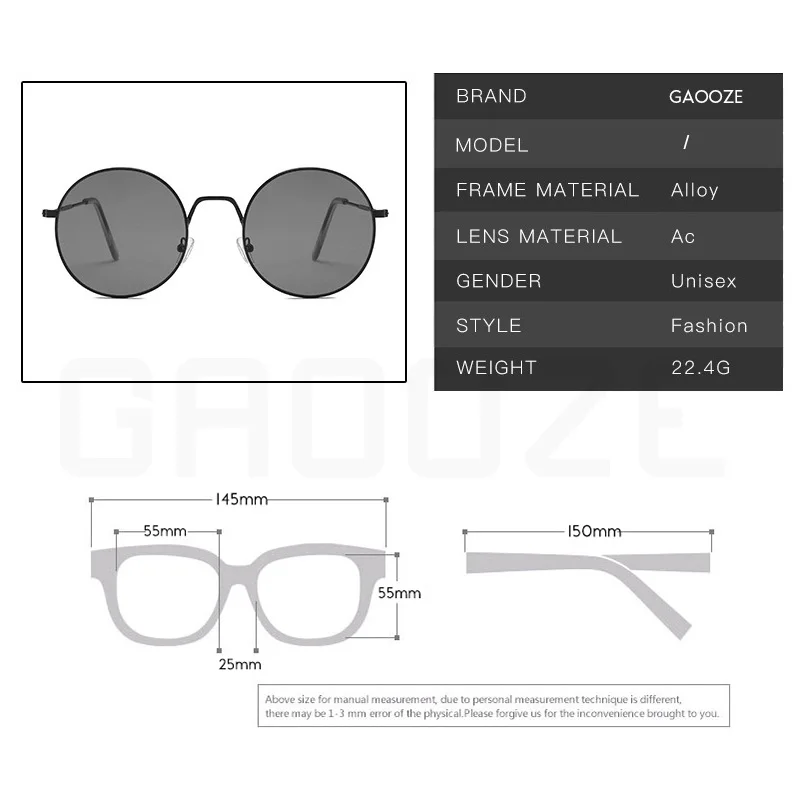 Солнцезащитные очки GAOOZE es женские и мужские солнцезащитные круглые Винтажные