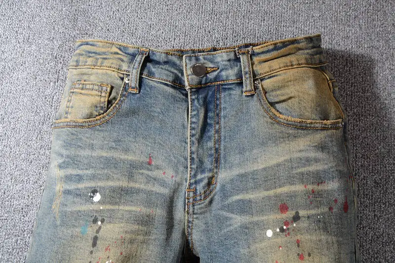 

2021 New Designer Amiri Denim Jeans Holes Trousers Pants Biker Jeans HOMME Ripped Jeans COOLGUY Jeans Men Pants 556