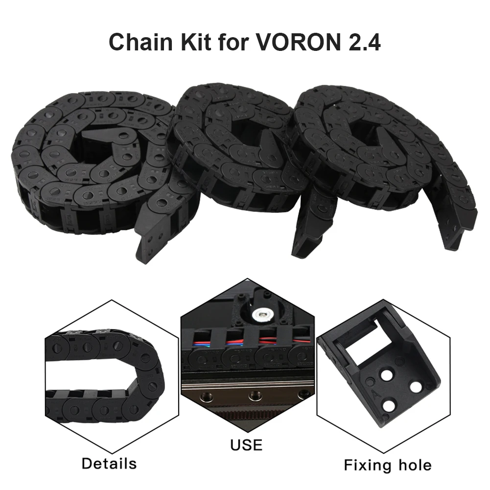 

Универсальная цепь для открытия фрикциона 3D-принтера VORON 2,4, комплект аксессуаров для переноски проводов для 3D-принтера 250/300/350 мм, 3 шт.