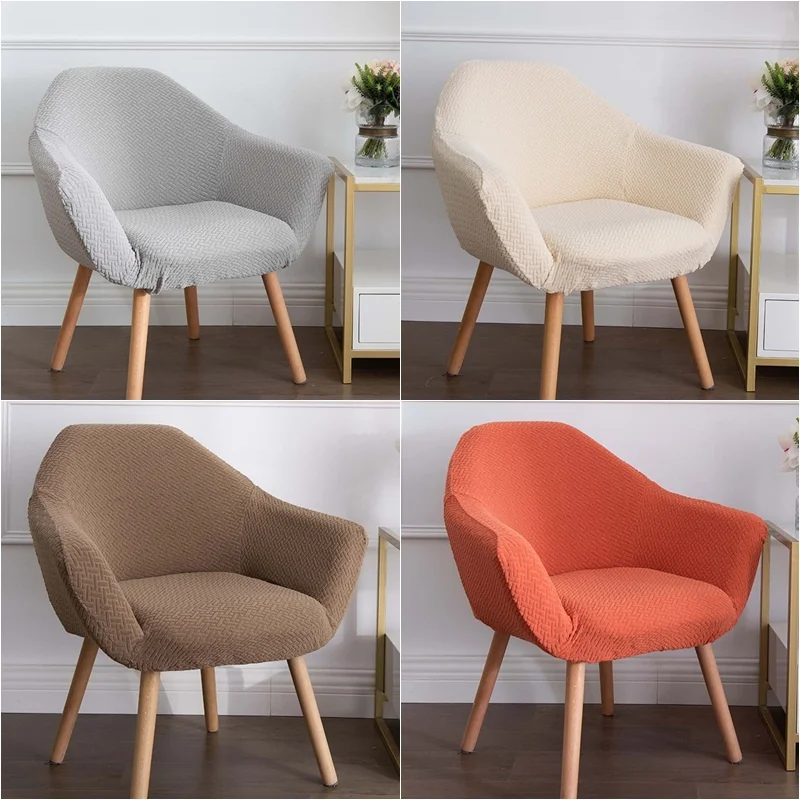 Скандинавский изогнутый Чехол для стула жаккардовые чехлы из спандекса с