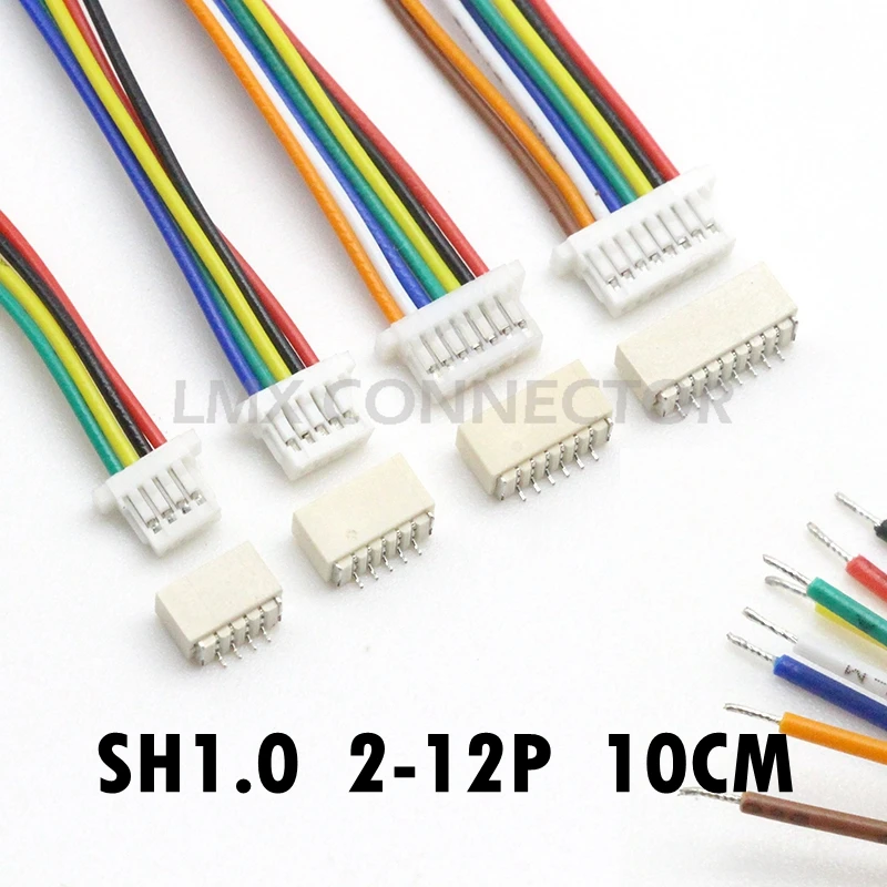 Горизонтальный Штекерный разъем SMD JST SH 10 комплектов 1 0 мм 28AWG см 2 P 3P 4P 5P 6P 7P 8P 9P 10P 11P