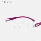 ZUEE Модные прозрачные очки для чтения по рецепту для мужчин и женщин, прозрачные линзы, полуоправа, пресбиопические очки, ульсветильник очки