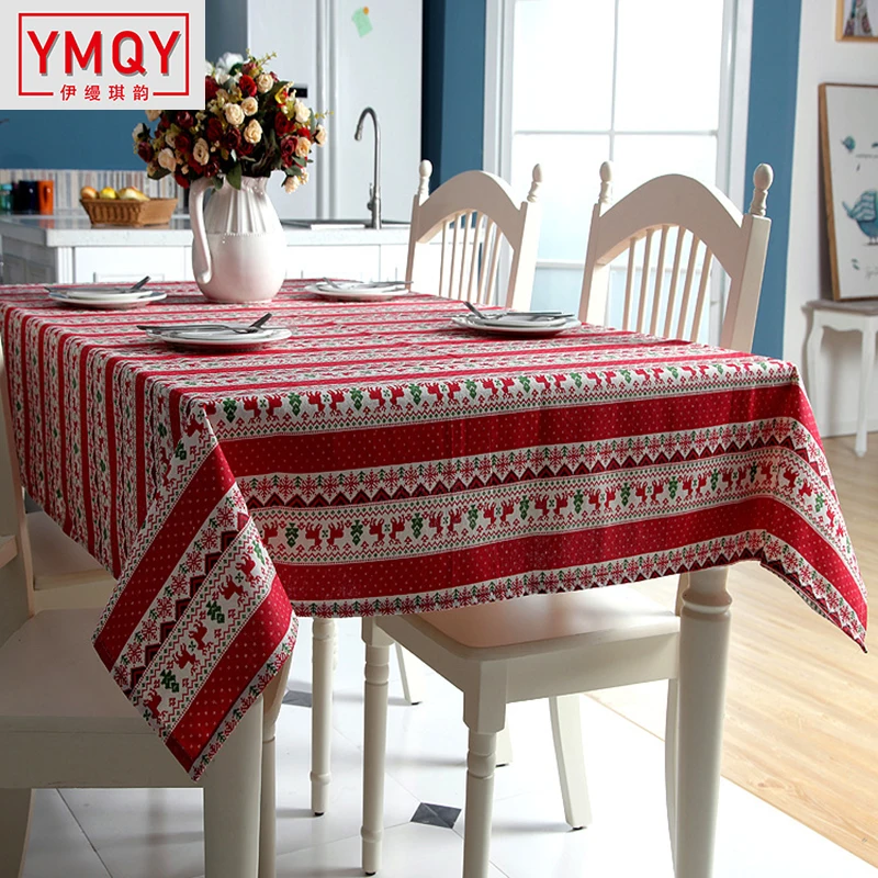 Новинка 2019 Рождественская скатерть с рисунком оленя для стола Домашняя