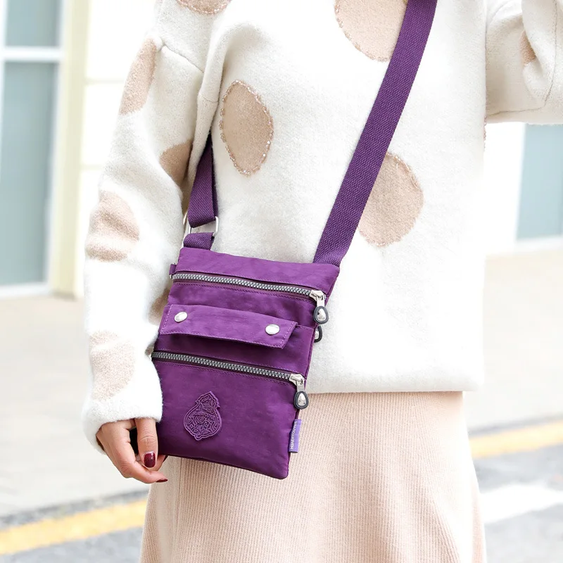 New women's shoulder bag nylon ultra light multi-layer large capacity Messenger 2022 casual tablet travel | Багаж и сумки
