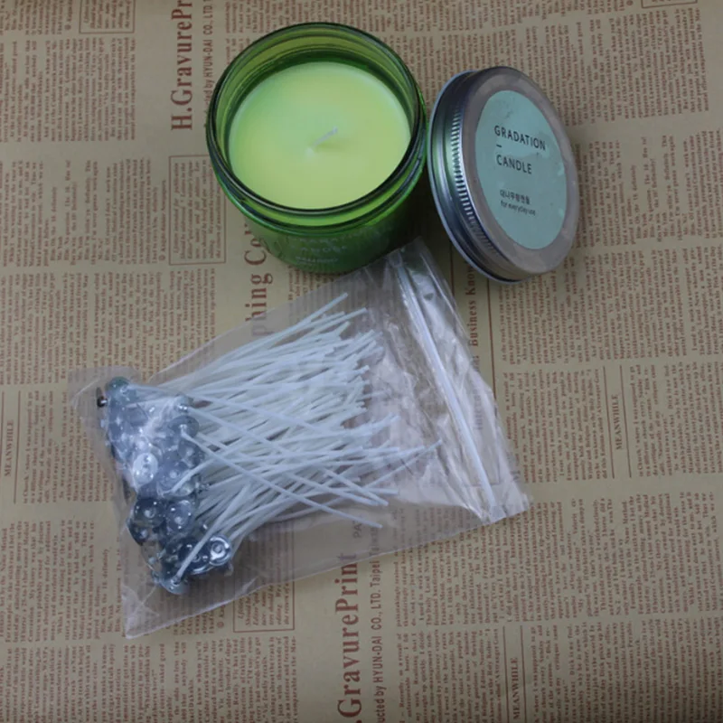 Фитиль беспламенный из хлопка для свечей 100 шт. различные размеры|Свечные фитили|