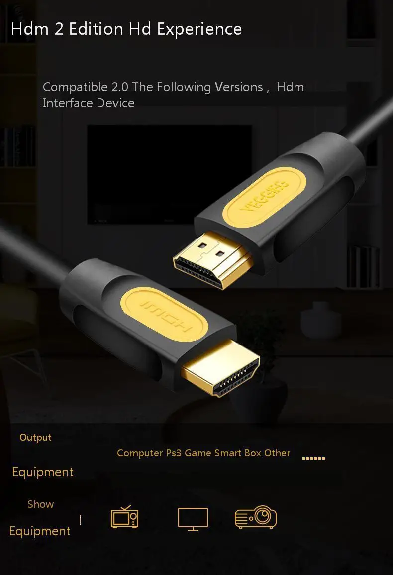 SeenDa Hdmi кабель высокой четкости 2,0 24k позолоченный телевизионная приставка монитор соединительная линия Hdmi сплиттер линия 0,5 м 1 м 1,5 м