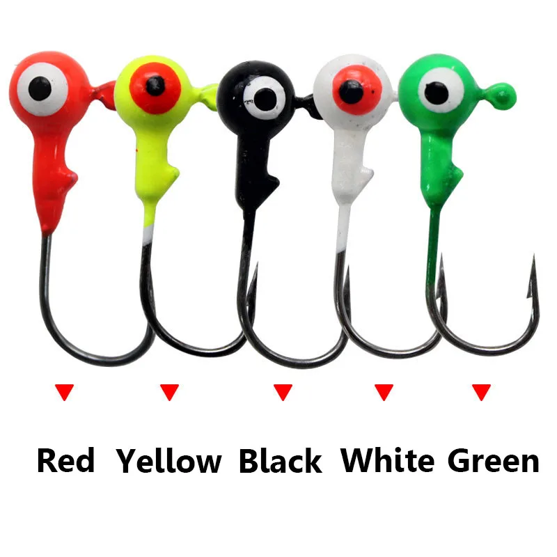 10pcs/Lot Jig Head Hooks 5Colors 1g-7g Saltwater Accessories Bass Perch Fishhooks Jigging Hooks Fishing Tackle Peche Assist Hook
