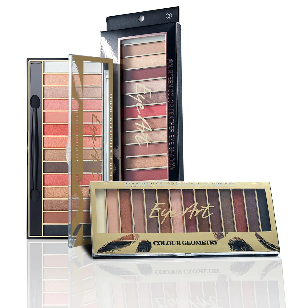 14 цветов Тени для век матовые Перламутровые тени Палитра Водонепроницаемый