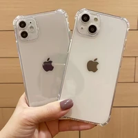 shockproof bumper transparent phone case for iphone 11 12 pro max xr xs max x 7 8 plus 13 pro soft silicone clear tpu back cover