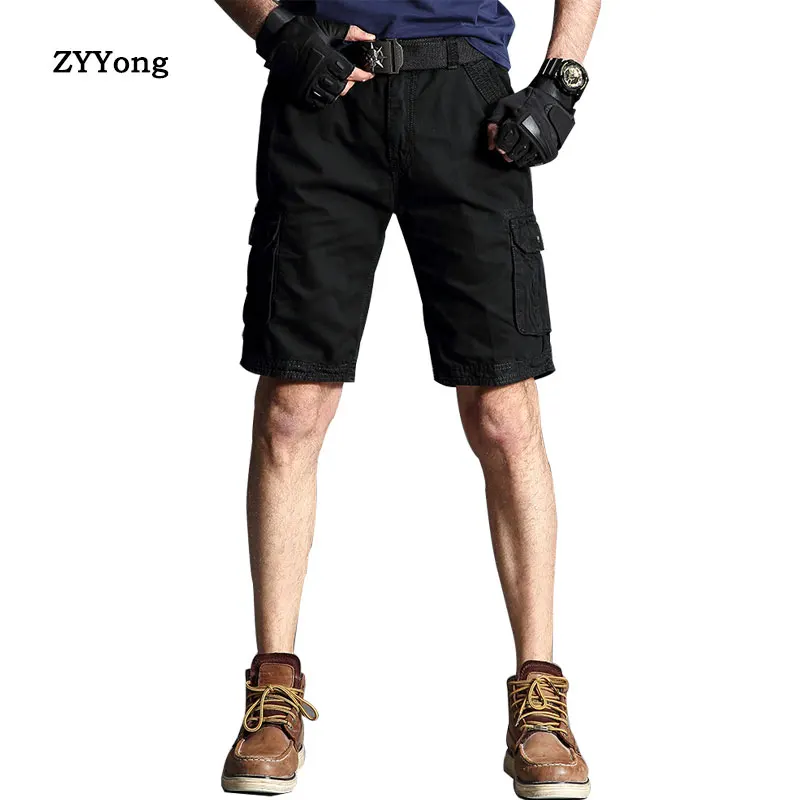 ZYYong, летние мужские повседневные шорты, американская уличная простая Военная Мужская Спецодежда, хлопковые удобные мужские шорты, 29-40 от AliExpress WW