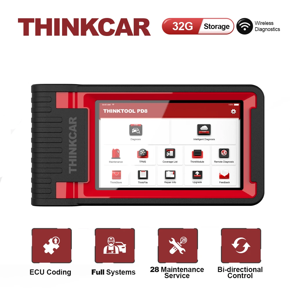 

Сканер THINKCAR Thinktool PD8 OBD2, инструмент для диагностики, кодирование ECU, активное тестирование, полная система, бесплатное обновление кодов, PK ...