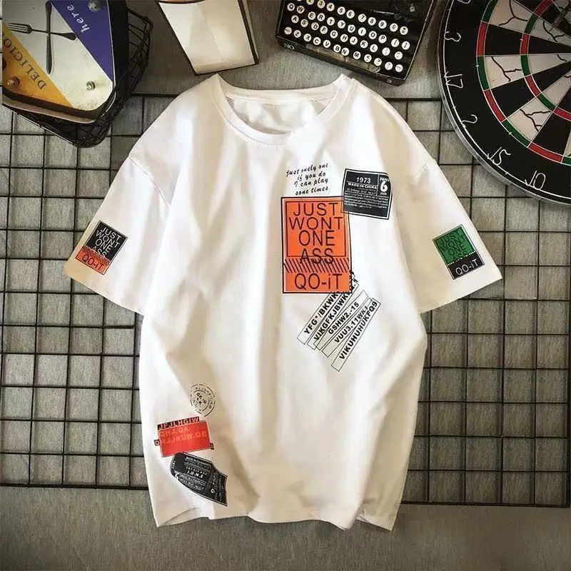 

Short-sleeved T-shirt Men's Summer New Casual Fashion Brand Trend Summer Shirt Five-point Half-sleeved Clothes