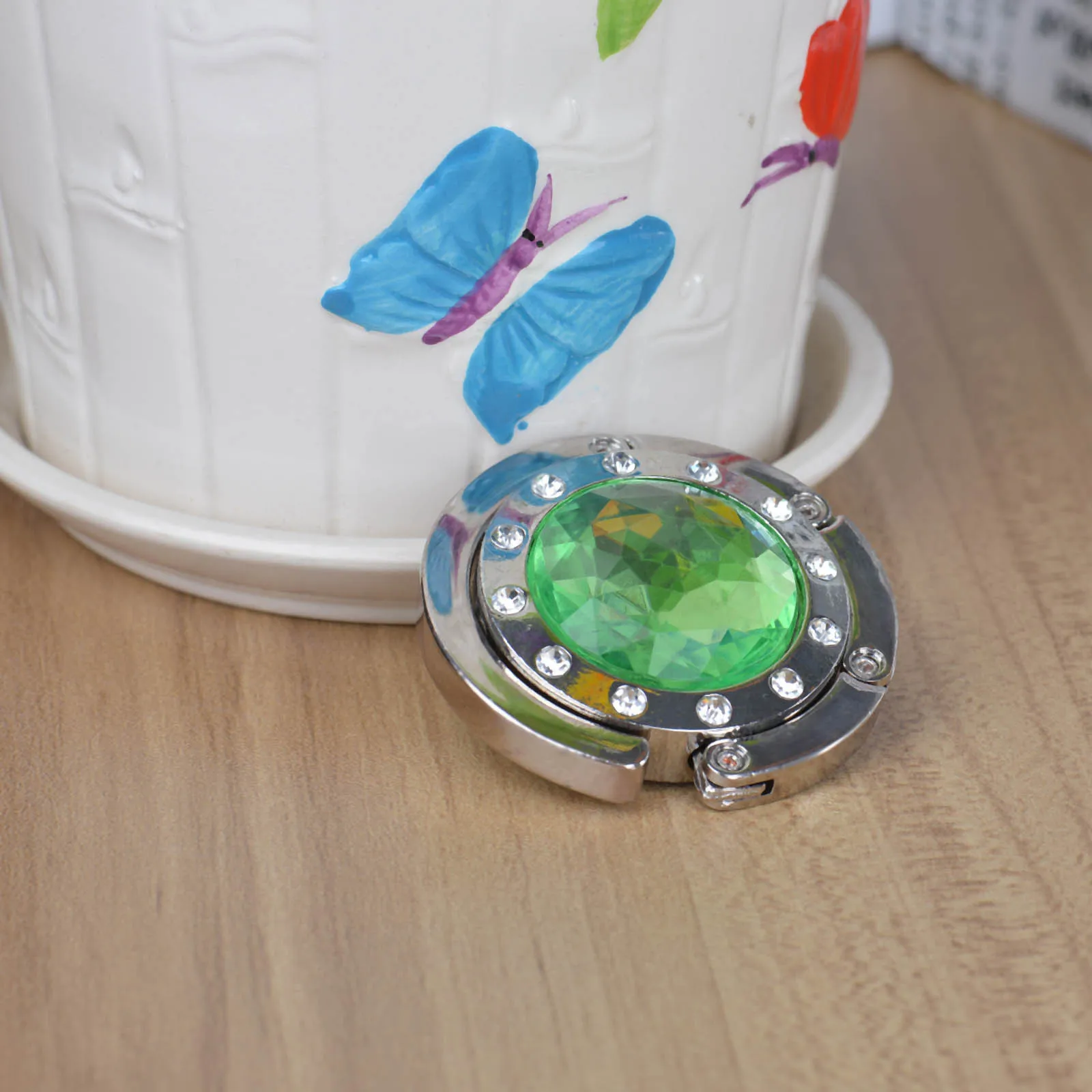 Портативная Металлическая складная сумка из хрусталя кошелек крючок сумочка