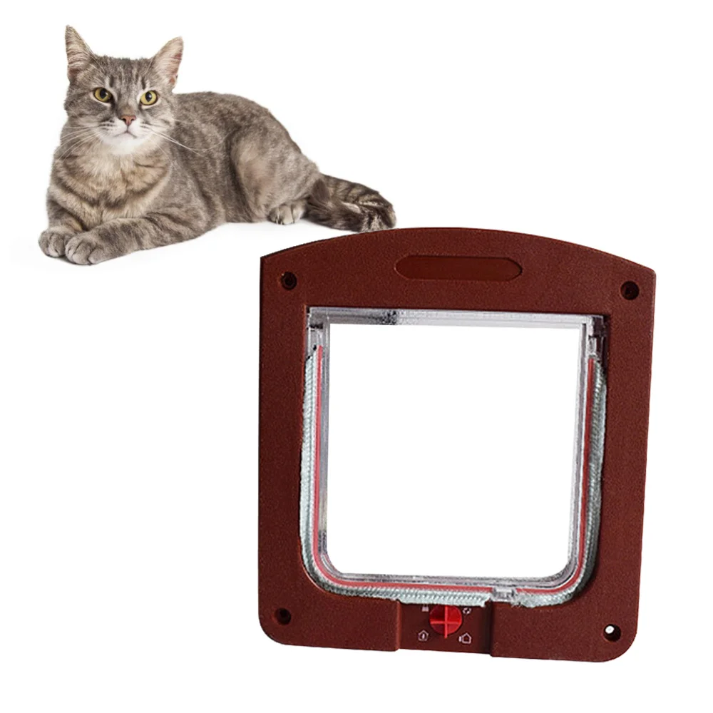 

Controllable Pet Entry and Exit Door Cat Safe Hole Door Pet Supplies Size White