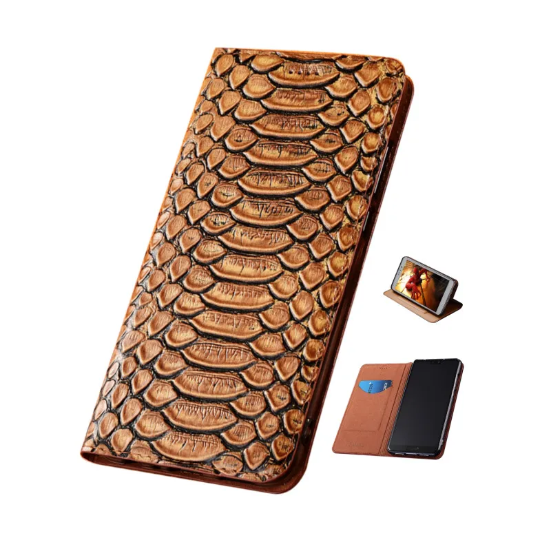 Чехол-кобура из натуральной кожи с текстурой питона магнитные Чехлы для Samsung Galaxy