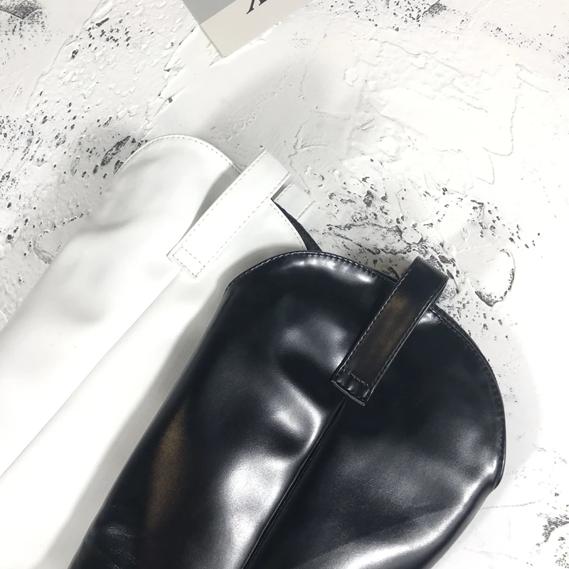 Scarpe donna/ г. Зимняя женская обувь однотонные черные и белые сапоги до колена с острым носком модная женская обувь botas mujer invierno