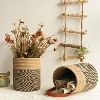 seagrass storage basket wicker basket work rattan hanging planting flower pot laundry cesta mimbre basket picnic basket