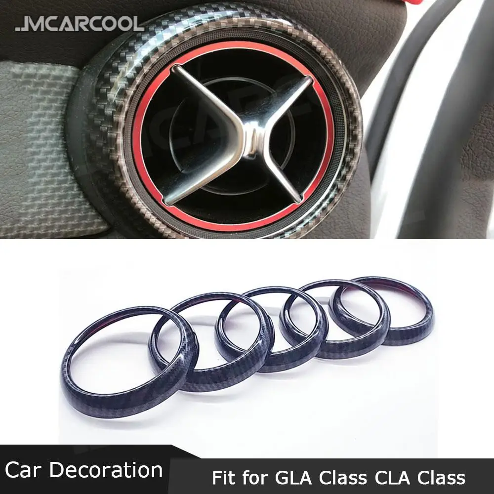 

Декоративное кольцо на вентиляционное отверстие из АБС-пластика и карбона, автомобильные аксессуары для Mercedes Benz CLA GLA Class W117 X156