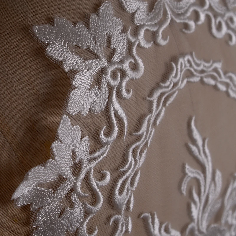 Бесплатная Доставка свадебные вышитые цветочные кружевные аппликации