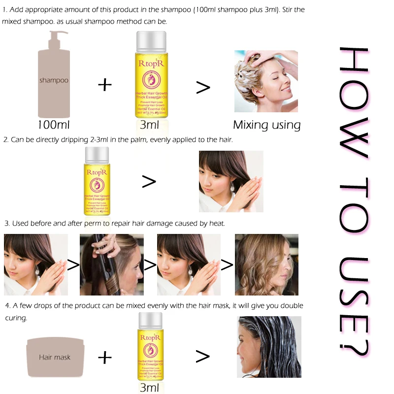 20 мл эфирное масло растительный рост волос от выпадения жидкость способствует