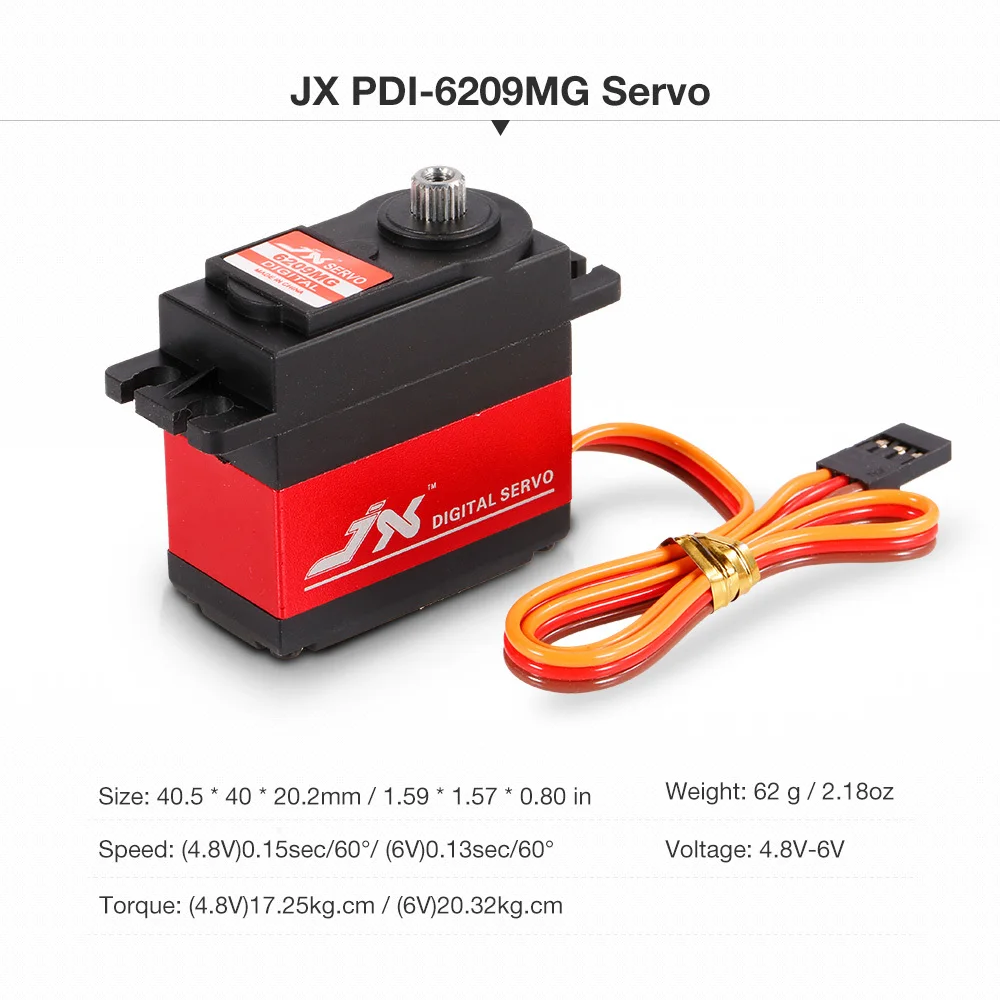 RC Servo JX PDI-6209MG 9 кг Высокая точность металла шестерни цифровой стандартный