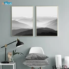 Скандинавская Природа Горный туман настенные Арт холст картины черный, белый цвет плакаты с изображением леса и принты украшения картинки для домашнего декора