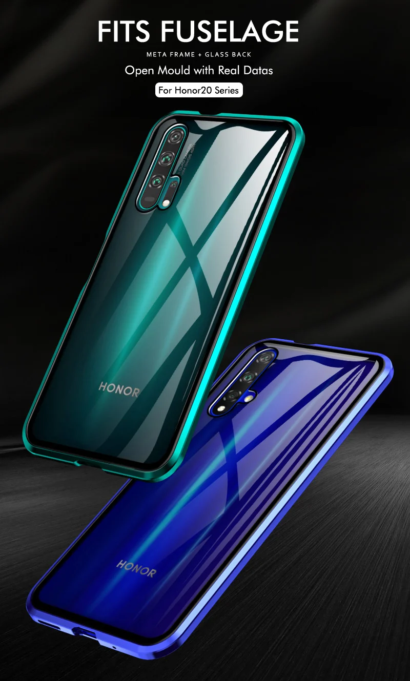 Двухсторонний магнит 360 Полный Чехол чехол хонор 20 про чехол на Honor 20 Защитная крышка Закаленное заднее стекло чехол на для huawei Honor 20 хонор 20 прозрачный чехол