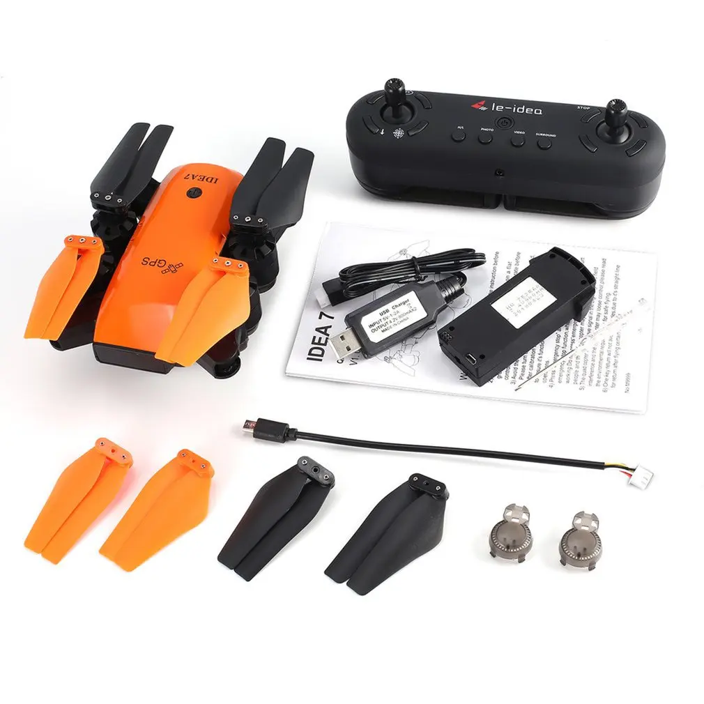 Le IDEA7 2 4G RC Дрон складной Квадрокоптер игрушки с 720P широкоугольная камера Wi Fi и GPS
