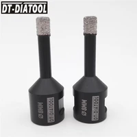 dt diatool 2pcs dia 8mm dry vacuum brazed diamond drill cutter core bits for drilling ceramic tile hole saw opener m14 thread