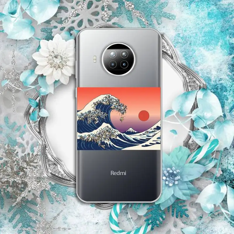 

The Great Wave off Kanagawa Phone Case Transparent for Xiaomi Redmi note 10 t 8 9 pro lite 11