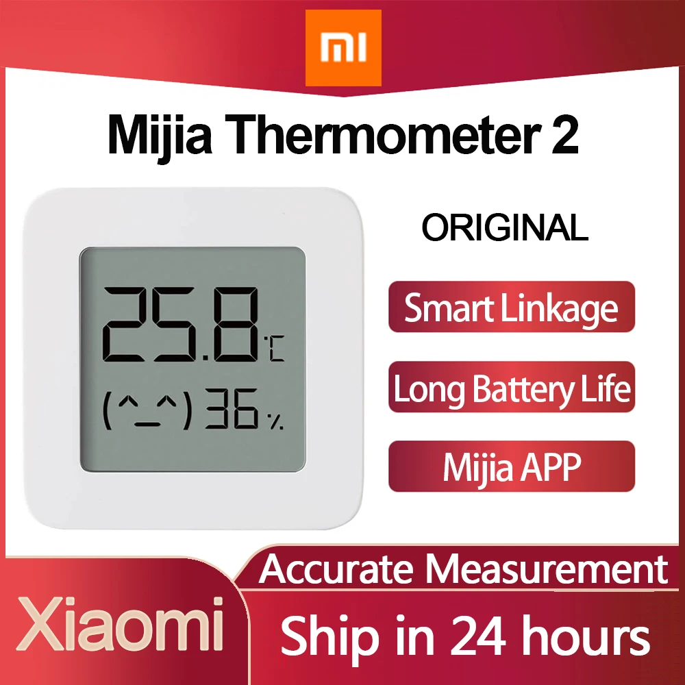 

Оригинальный Bluetooth-термометр XIAOMI Mijia 2, беспроводной умный электрический цифровой гигрометр, термометр, работает с приложением Mijia
