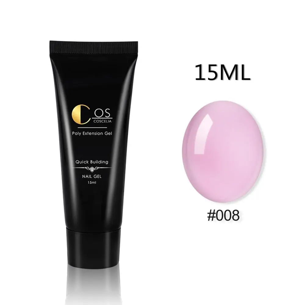 15ML 008 COSCELIA 30/15 мл полигель для ногтей акриловый строительный гель для наращивания ногтей строительный гель УФ лак для ногтей для маникюра дизайн ногтей - Цвет: 15ML 008
