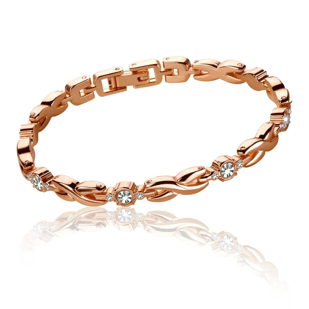 

European and American Style Cross Border Foreign Trade Diamond Inlaid Bracelet and Bracelet Set
