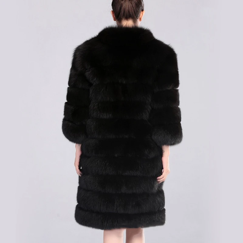 Lisa Colly New Black White Luxury Super Long Faux Fur Coat Jacket Women Thick Warm Winter Coat Fluffy Furs Jacket Coat Overcoat