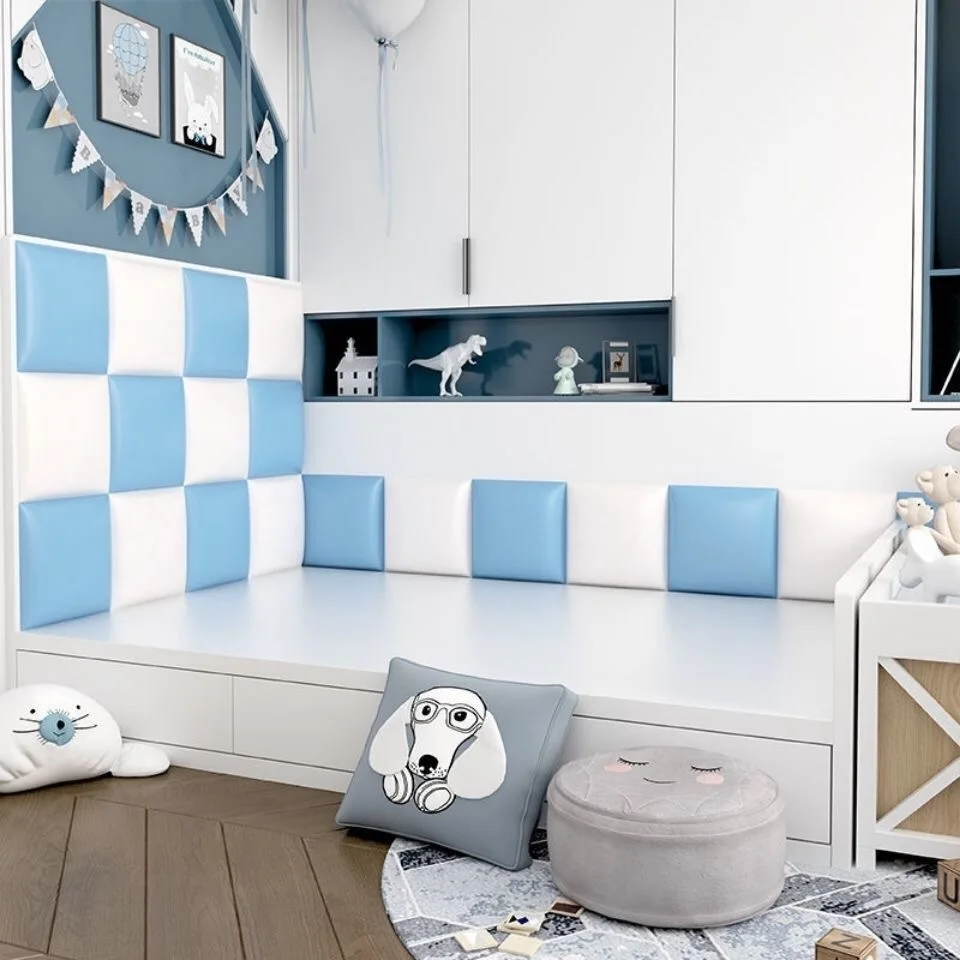

Soft-pack Children's Room Bedside 3D Wall Stickers Anti-collision Tatami Wall Panel Kindergarten Wall Decor Soft Foam Cushion